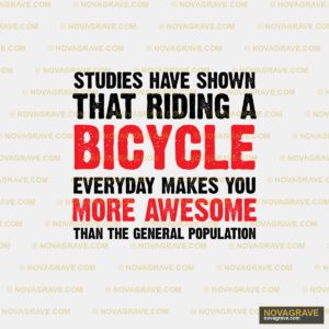 A Red Bicycle With The Words Bicycle More Awe Typography Slogans - Design DTF