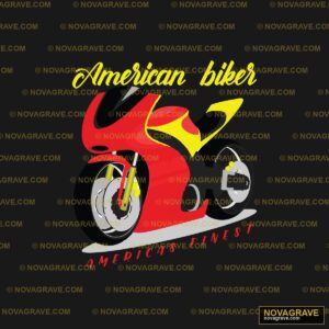 A Red Motorcycle With The Words America Be Typography Slogans - DTF Ontwerp