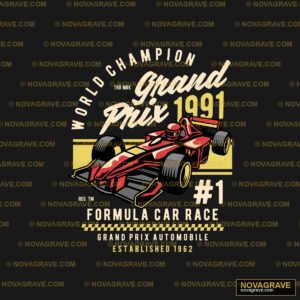 A Red Race Car On A Typography Slogans - DTF Transfer Design
