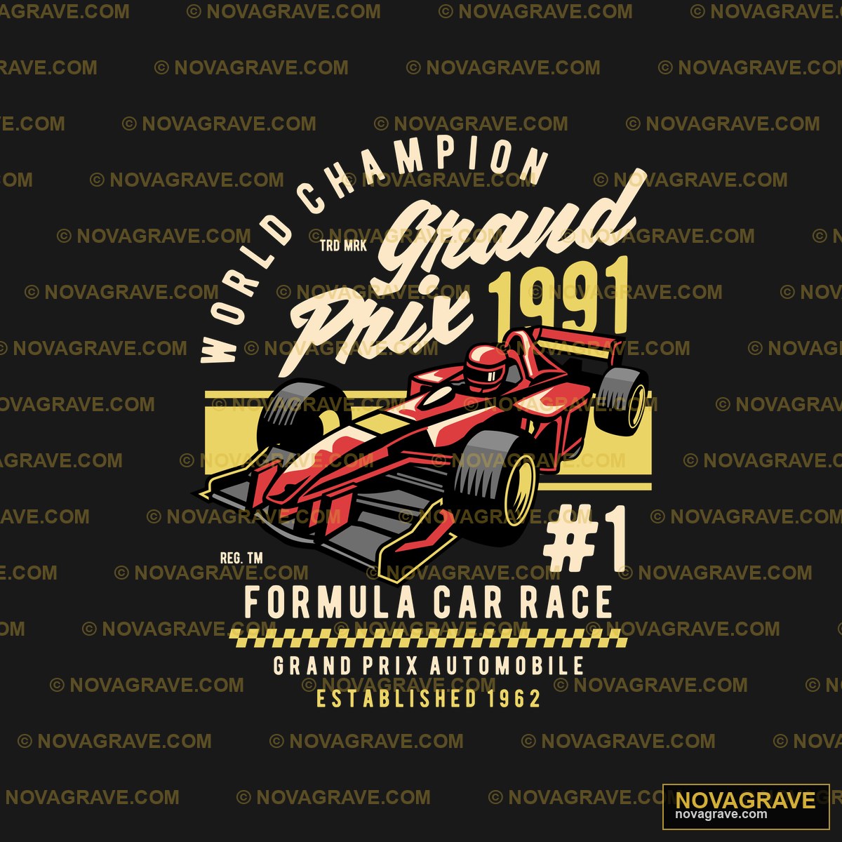A Red Race Car On A Typography Slogans - DTF Ontwerp