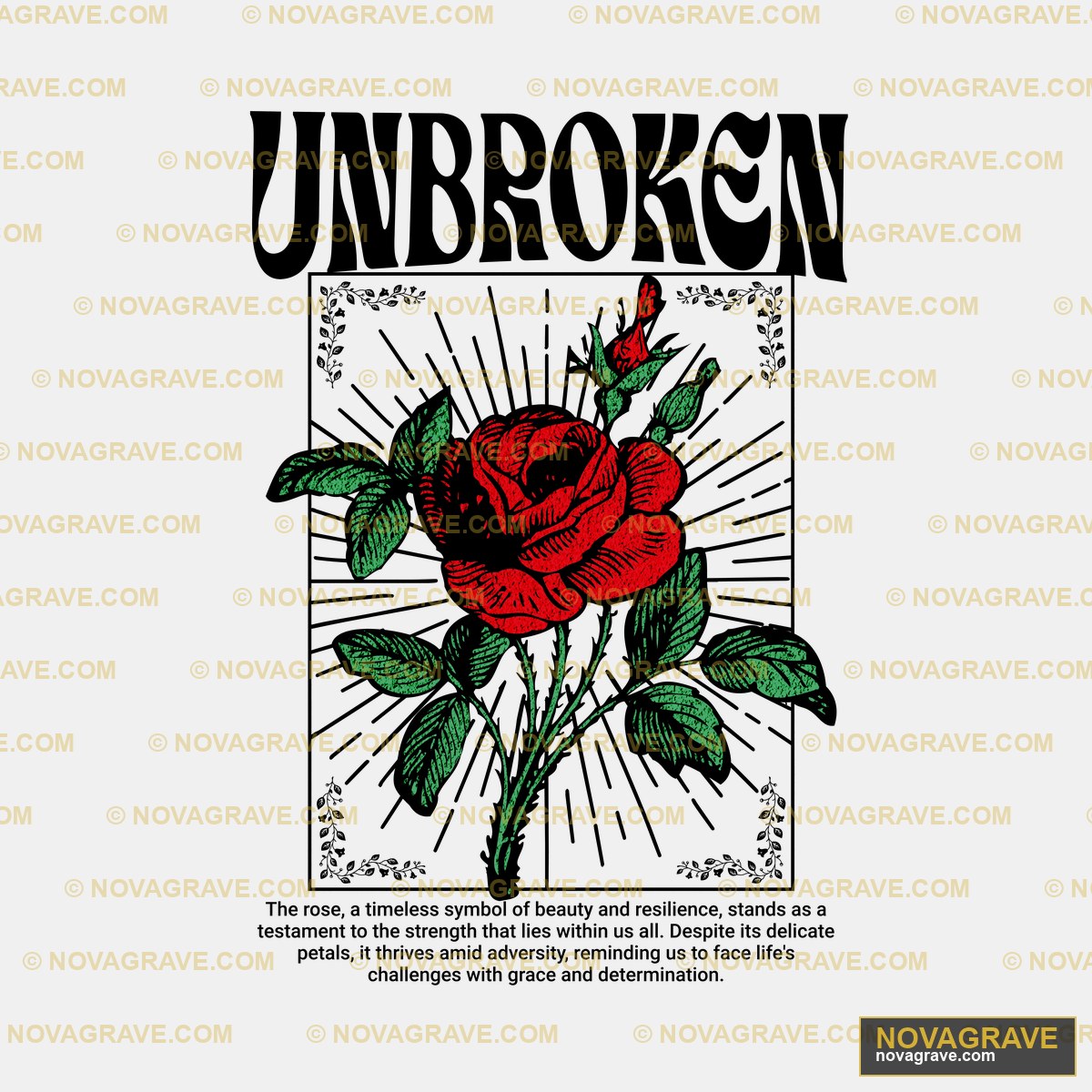Unbroken Rose DTF Design | SVG PNG DXF Instant Download