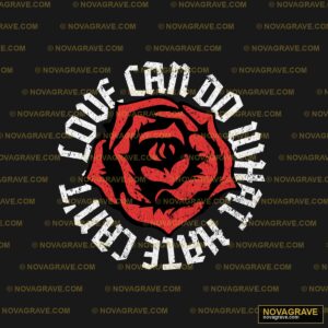 A Red Rose With The Words Blood And A Black B Typography Slogans - DTF Ontwerp