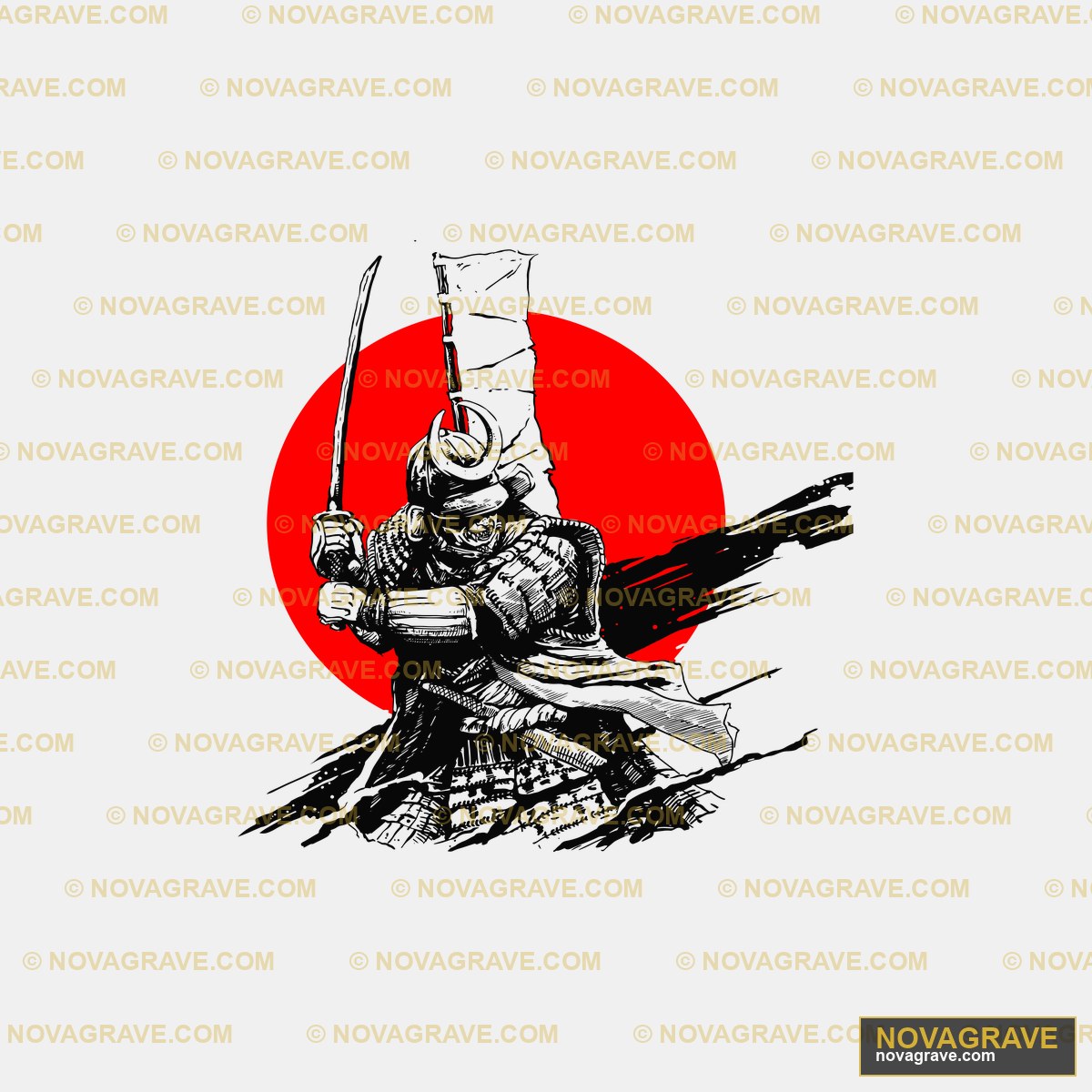A Samurai In Front Of A Other Designs - DTF Transfer Design