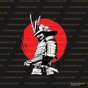 A Samurai Standing In Front Of Other Designs - DTF Transfer Design