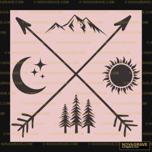 A Set Of Four Arrows With The Sun And Moon Nature Botanical - Design DTF