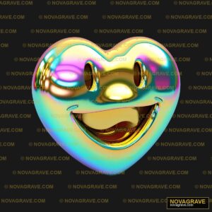 A Shiny Heart With A Smile On It Seasonal Holiday - DTF Ontwerp