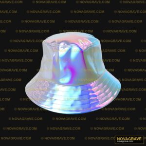 A Shiny Silver Bucketer Hat Other Designs - Design DTF