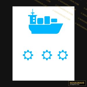 A Ship Icon With Gears And Gears Other Designs - DTF Transfer Design