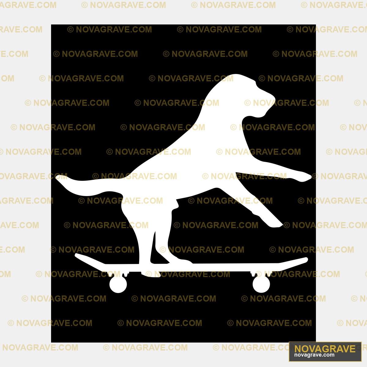 A Silhouette Of A Dog On A Skateboard Animals Wildlife - DTF Transfer Design