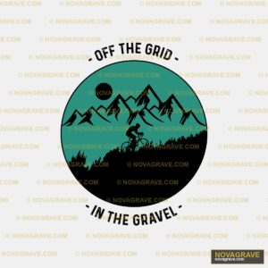 A Silhouette Of A Mountain Bike Rider Nature Botanical - DTF Transfer Design
