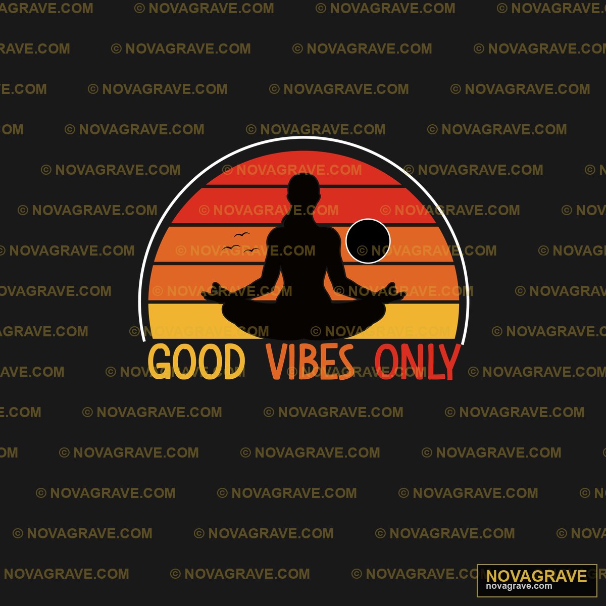 A Silhouette Of A Person In A Yoga Pose With Religious Spiritua - Design DTF