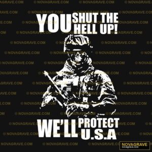 A Silhouette Of A Soldier With A Rifle Patriotic Military - DTF Ontwerp