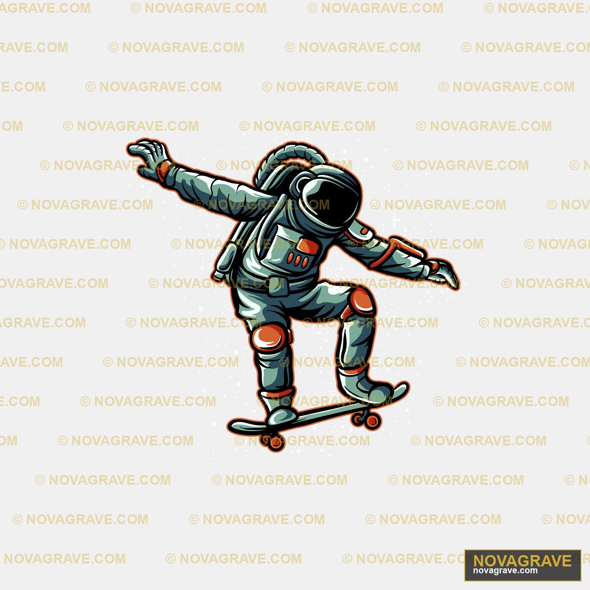 A Skateboarder In A Helmet And Goggles Sports Fitness - DTF Transfer Design
