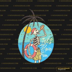 A Skeleton Drinking A Drink On The Beach Streetwear Urban DTF Design