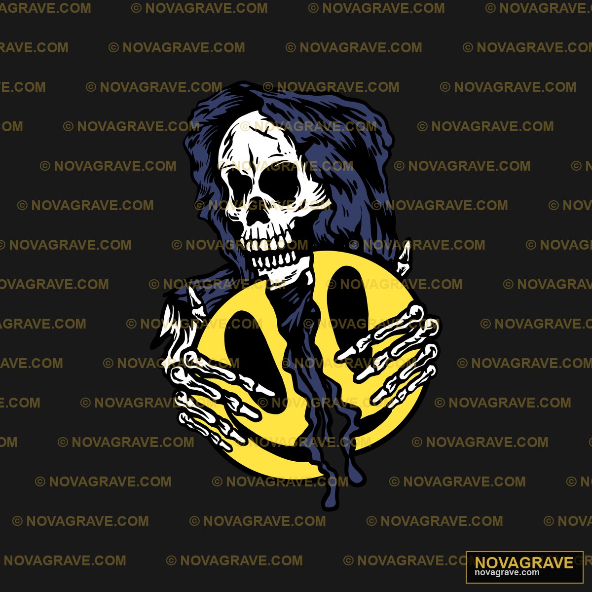 A Skeleton Holding A Guitar And A Skull Streetwear Urban - DTF Transfer Design