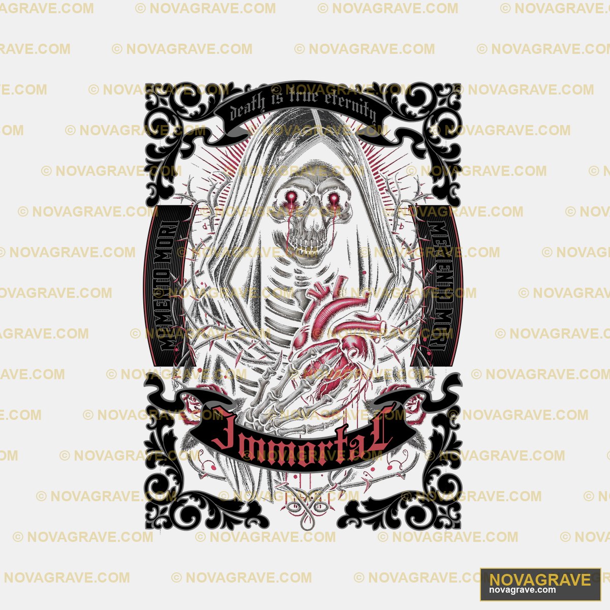 A Skeleton Holding A Heart In Its Hands Streetwear Urban - Design DTF