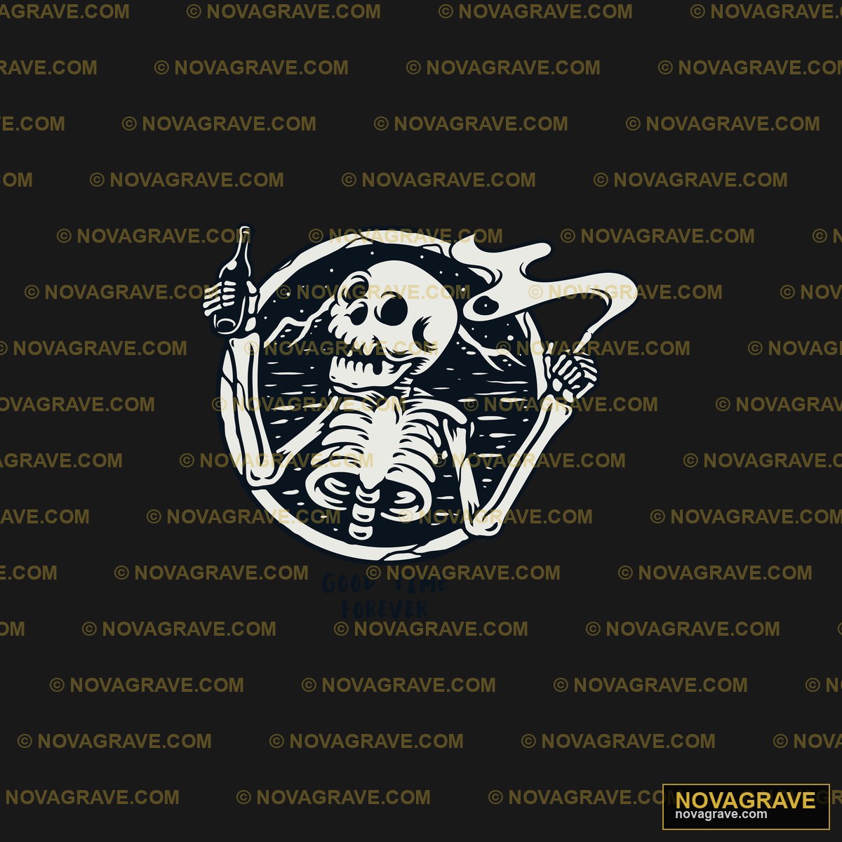 A Skeleton Holding A Knife And A Knife In His Streetwear Urban - DTF Transfer Design