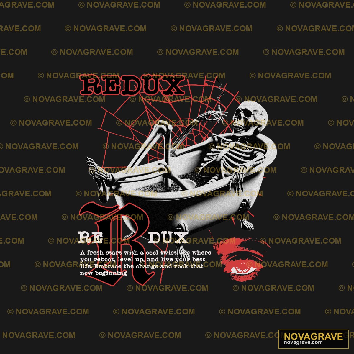A Skeleton In A Bathtub With A Red Lipstick O Streetwear Urban - DTF Transfer Design