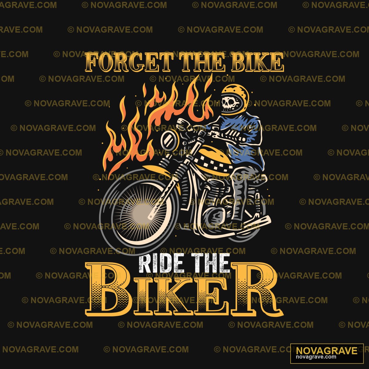 A Skeleton Riding A Motorcycle With Flames On Streetwear Urban - DTF Ontwerp