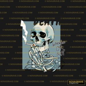 A Skeleton Smoking A Cigarette With The Words Streetwear Urban - DTF Ontwerp