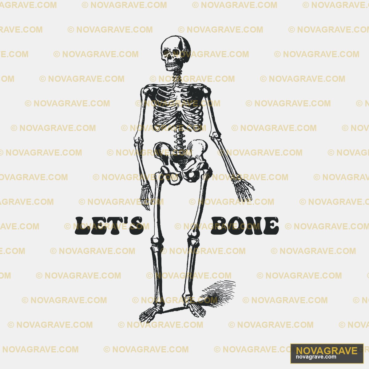 A Skeleton With The Words Lets Bone Streetwear Urban - DTF Ontwerp
