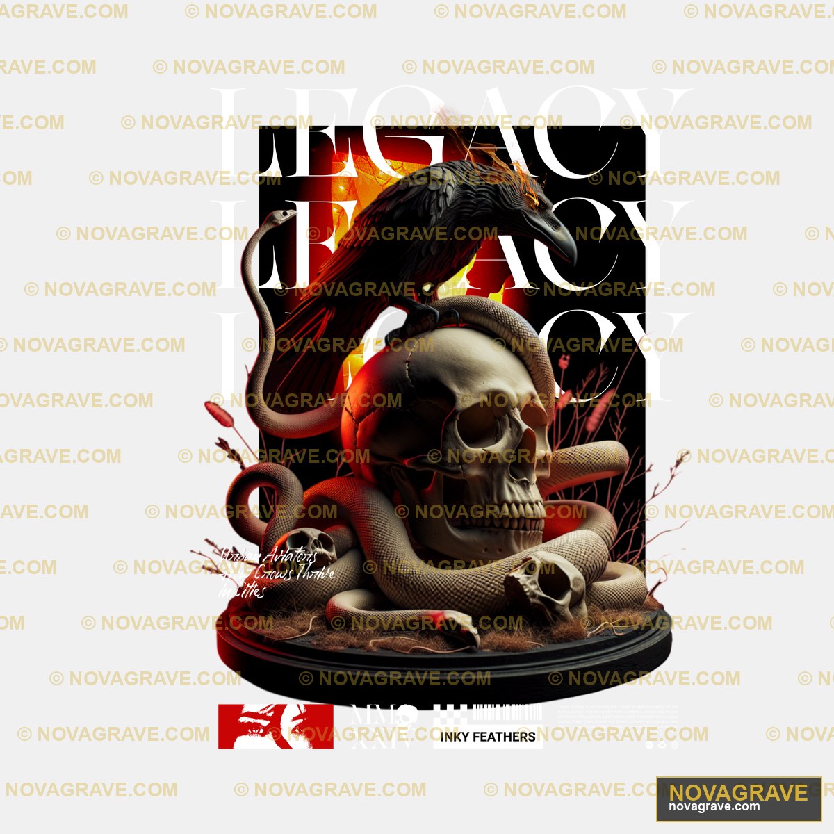 A Skull And A Skull On A Black Background Streetwear Urban - Design DTF