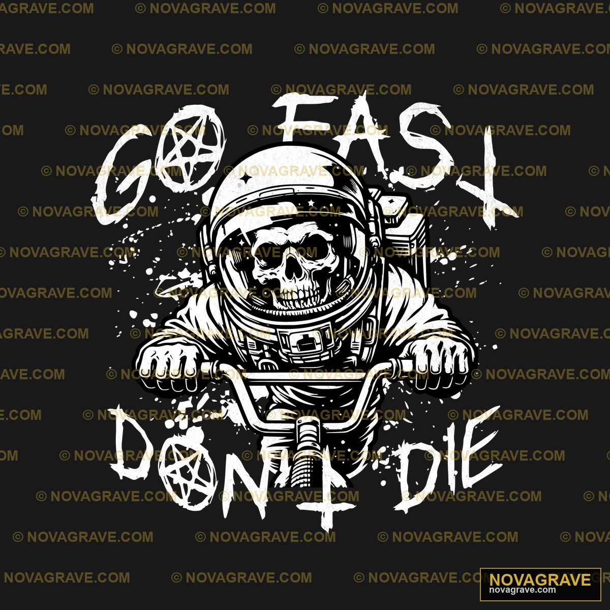 A Skull Astronaut In A Spacesuit With The Wor Streetwear Urban - DTF Transfer Design
