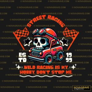 A Skull Driving A Car With A Skull On The Fro Streetwear Urban - DTF Transfer Design