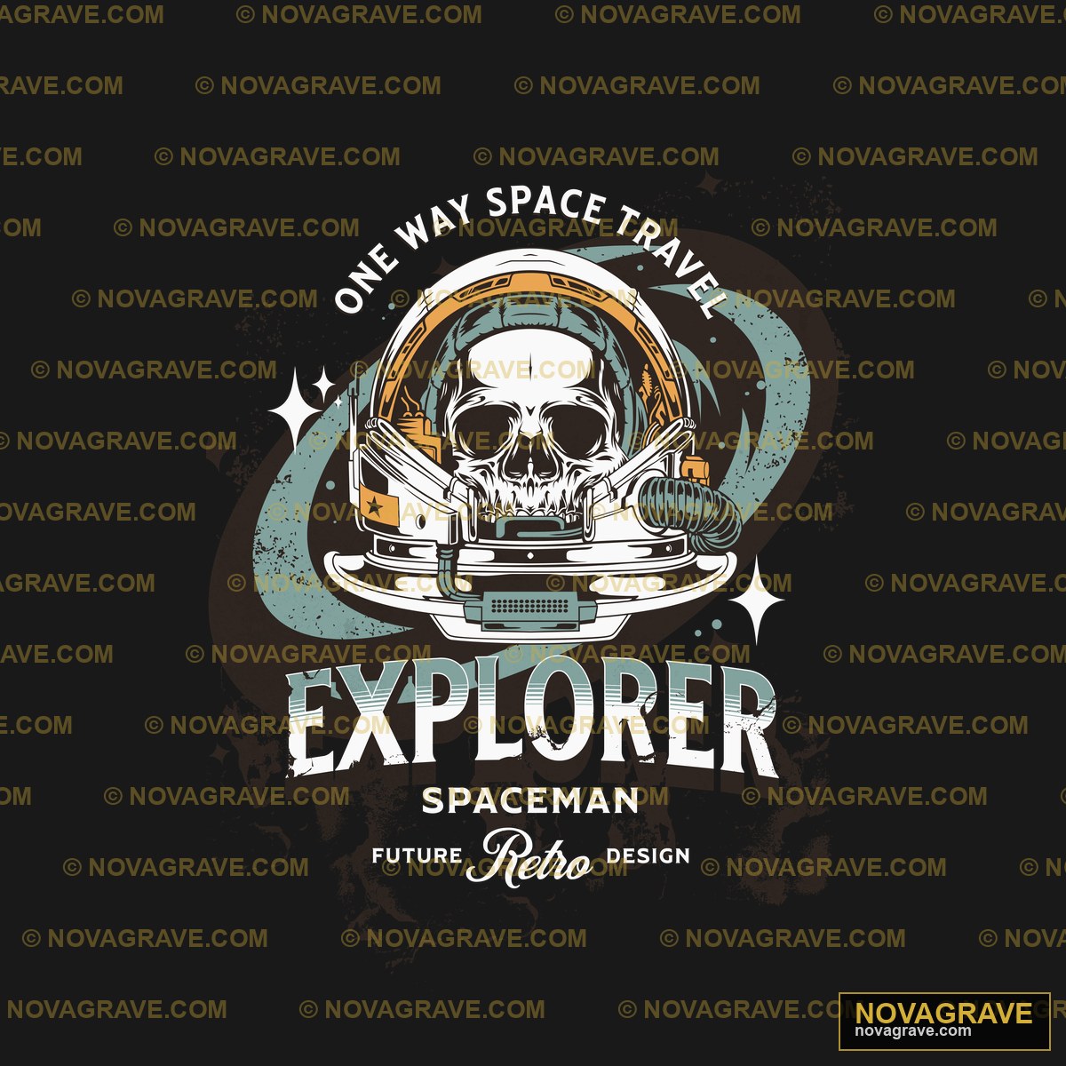 A Skull In An Astronaut Helmet With The Words Streetwear Urban - DTF Transfer Design