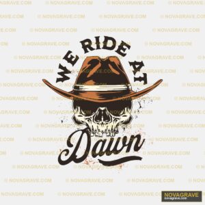 A Skull Wearing A Cowboy Hat With The Words W Animals Wildlife - DTF Transfer Design