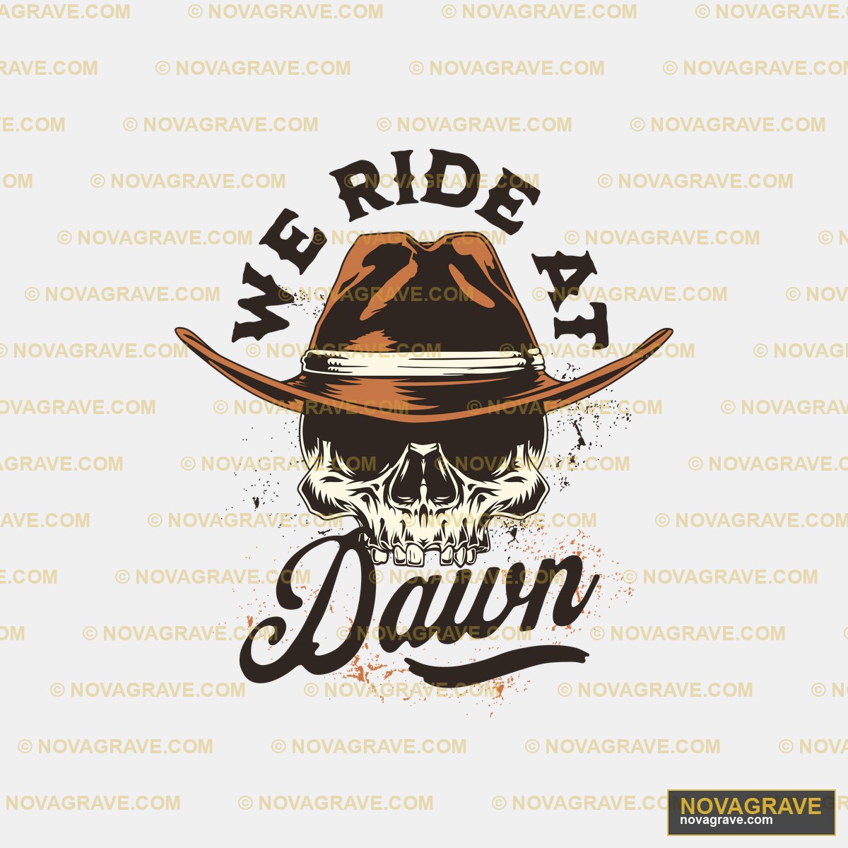 A Skull Wearing A Cowboy Hat With The Words W Animals Wildlife DTF Design