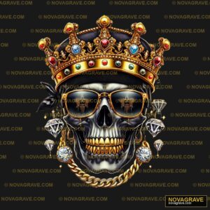 A Skull Wearing A Crown And Sunglasses Animals Wildlife - Design DTF