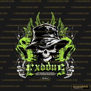 A Skull Wearing A Hat And Holding A Knife Streetwear Urban - DTF Ontwerp