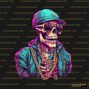 A Skull Wearing A Hat And Sunglasses Streetwear Urban 2 - Design DTF