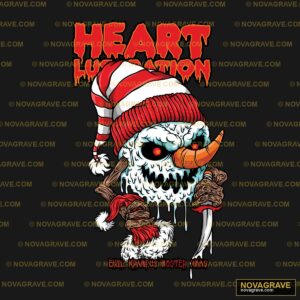 A Skull Wearing A Santa Hat And Holding A Kni Streetwear Urban - DTF Transfer Design