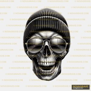 A Skull Wearing Sunglasses And A Beanie Streetwear Urban - Design DTF