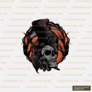 A Skull With A Beard And A Beard On It Animals Wildlife - Design DTF
