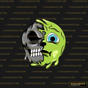 Melting Skull & Green Monster DTF Design PNG - Urban Style