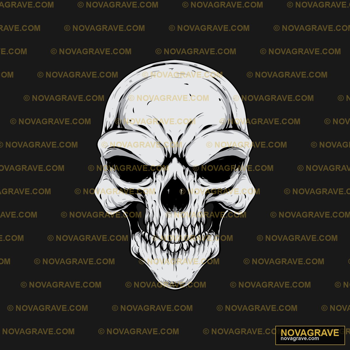 A Skull With A Big Smile On The Face Streetwear Urban - Design DTF