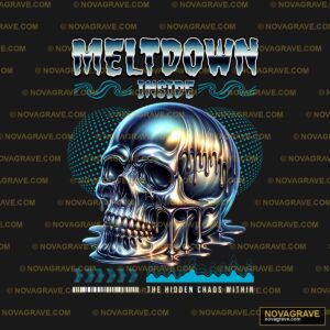 A Skull With A Blue And Black Background Streetwear Urban - Design DTF