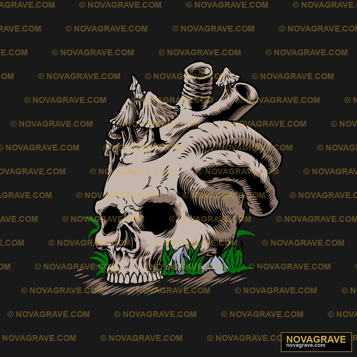 A Skull With A Broken Heart On Its Back Streetwear Urban - Design DTF