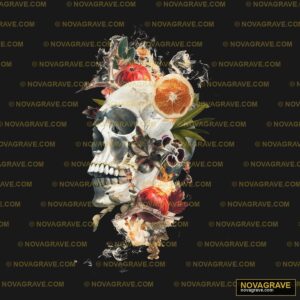 A Skull With A Bunch Of Fruit On It Streetwear Urban - Design DTF
