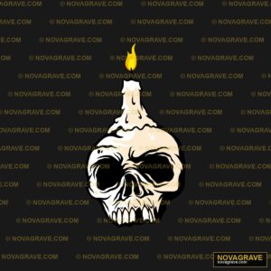 A Skull With A Candle On Its Head Streetwear Urban - Design DTF