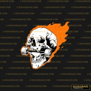 A Skull With A Cigarette In Its Mouth Streetwear Urban 2 - DTF Transfer Design