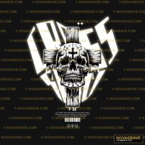 A Skull With A Cross On Its Head Streetwear Urban - Design DTF