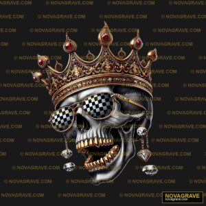 A Skull With A Crown On Top Of It Animals Wildlife 3 - Design DTF