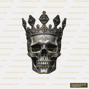 A Skull With A Crown On Top Of It Animals Wildlife - Design DTF