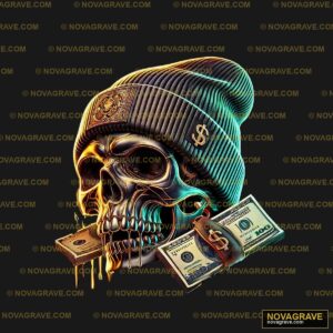 A Skull With A Gun And Money Streetwear Urban 2 - Design DTF