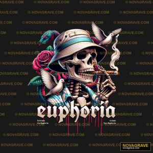 A Skull With A Hat And A Cigarette Streetwear Urban - Design DTF