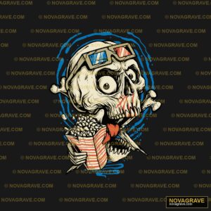A Skull With A Knife And A Flag Streetwear Urban - Design DTF